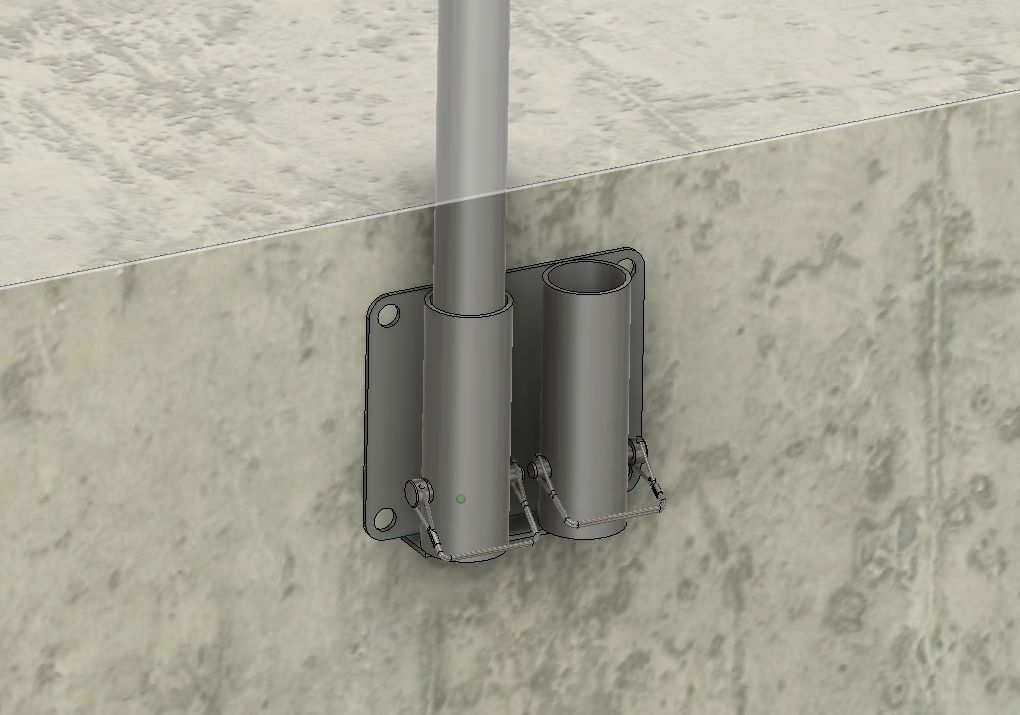 200100 - Face Mount Double Pit Railing